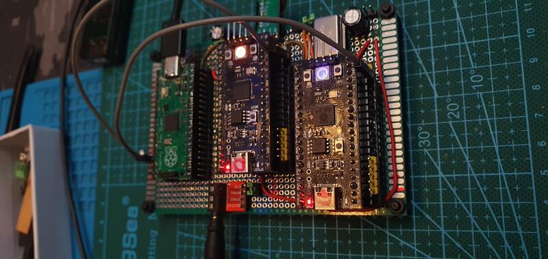 PicoUSBSID perfboard prototype, dual SID version